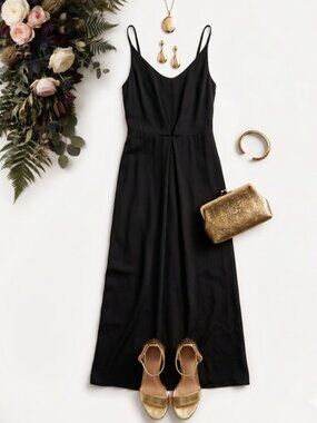Black Spaghetti Strap Maxi Dress
